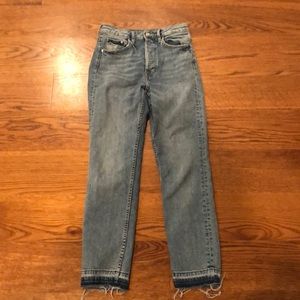 H&M High Waisted Light Wash Ankle Jeans